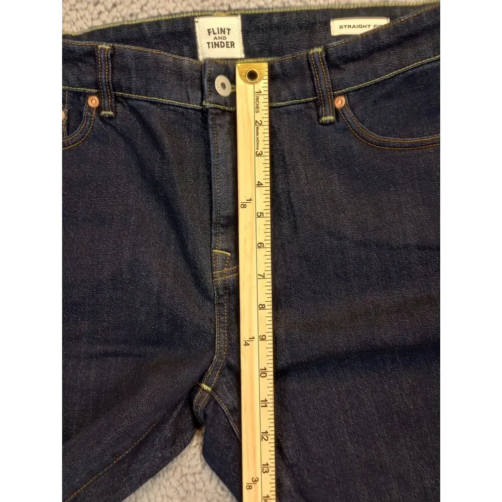 NWoT Flint and Tinder Jeans Men's Size 32x32 Dark Wash Straight Fit (0977)